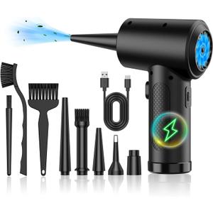 Electric Compressed Air Duster - 91000RPM High-Power Cordless Rechargeable Air Blower for PC, Keyboard, Computer & Electronics Cleaning - Portable Air Can Replacement for Office, Car, Home & Dusting