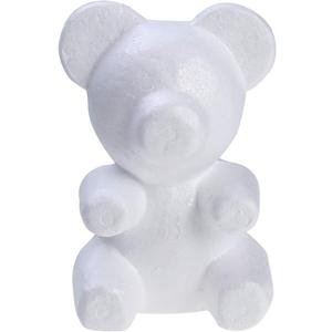 Amosfun Modelling Polystyrene Foam Bear Mould White DIY Craft for Flower Arranging Gift Wedding Party Decoration 7.87x 5.12 Inch