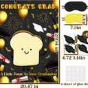 Pin The Cap On The Toast Game Class of 2026 Graduation Congrats Grad Poster with 24 Pcs Stickers Fun Activity Party Decorations Supplies for Kindergarten Senior High School College Students