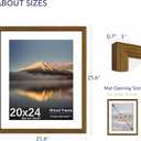 20X24 Poster Frame, Display Pictures 16X20 with Mat or 20X24 Without, Wall Hanging Frames, Rustic Brown, 3 Pack