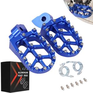 JFG RACING Dirt Bike Foot Pegs,CNC Motorcycle Rest Pedal Footpegs for YZ65 18-23/YZ85 02-23/YZ125 97-24/YZ250 98-24/YZ250F 01-23/WR250F 01-24/YZ450F WR450F 03-23/YZ125X YZ250X YZ250FX YZ450FX-Blue (Medium)