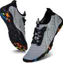 WateLves Water Shoes Mens Womens Beach Swim Shoes Quick-Dry Aqua Socks Pool Shoes for Surf Yoga Water Aerobics (7.5 Women/6 Men, Fashion Light Gray)