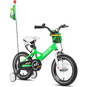 JOYSTAR Little Daisy Kids Bike for Girls Boys Ages 2-7 Years, 12 14 16 Inch Girls Bikes with Doll Bike Seat & Streamers, Boys Bike with Flag & Number Plate, Multiple Colors, 12 Inch with Training Wheels