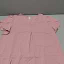 Women's Summer Tunic Tops Dressy Casual Chiffon Blouses Plus Size Short Sleeve T-Shirts for Leggings, Rose, Size: M