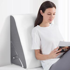 Sasttie Wedge Pillow Set for After Surgery, Adjustable Bed Wedge Pillow for Acid Reflux Relief, Neck Pain, Back Pain, and Surgery Recovery, Dark Grey & White (10 Inch)