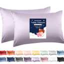 Deep Dream 100% Cotton Toddler Pillowcases Set of 2, 13x18 Inches Fits Baby Pillow Sized 12x16, 13x18, 600 Thread Count Cotton Small Travel Kids Pillow Case Covers with Envelope Closure, Lavender