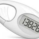 Simple 3D Step Counter, Walking Pedometer, Steps Tracker with Neck Lanyard/Carabiner for Men Women Teens Adults Seniors