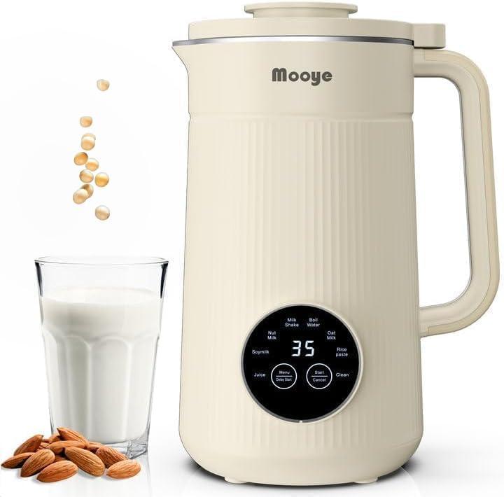 Automatic Nut Milk Maker Machine, 35oz/1000ml Multi-Functional Soybean Milk Machine with 10 Blades, Plant-Based, Oat, Almond, Dairy Free Beverages with 12h Timer, Auto-clean, Keep Warm 2h