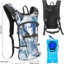 Zavothy Rave Hydration Backpack with 3L Bladder, Colorful Festival Hydration Pack with Side Pockets, Lightweight Water Backpack for EDM, Music Festivals, Hiking & Cycling