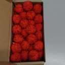 60-Pack Glitter Pom Pom Balls, 1 in/2.5 cm Mini Tinsel Sparkle Balls for Arts/DIY Crafts/Party Decoration/Christmas/Cat, Soft Assorted Puff Ball [Bright Red]