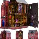 Book Nook Kit, DIY Miniature House Dollhouse Crafts Kit for Adults and Teens, Magic Castle 3D Wooden Puzzle Booknook Build Bookshelf Decor, Gifts for Family and FriendsArcane Sprire