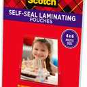 Scotch Self-Sealing Laminating Pouches, 4 x 6 Inches, 3-Pack of 5 Pouches  No Machine Needed, Clear, Photo Safe