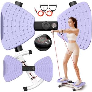 RENRUI Waist Twister Machine Exercise Fitness Tool, Ab Twister Board with the Smart LED Digital Monitor, 300lbS Capacity & 20dB Ultra-Quiet, Anti-Slip Home Gym Workout Equipment for Women Belly Fat