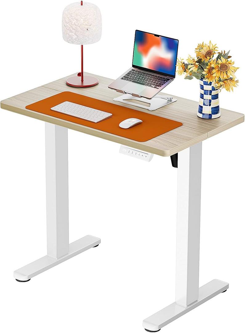 ErGear Height Adjustable Electric Standing Desk, 32 x 19 Inches Sit Stand up Desk, Memory Computer Home Office Desk, Natural