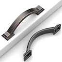 10 Pack Oil Rubbed Bronze Cabinet Pulls 3''(76mm) Hole Centers Hardware for Cabinets, Kitchen Cabinet Handles, Arch Cabinet Handles for Bathroom Dresser Drawer Handles