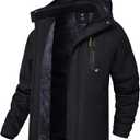 QPNGRP Mens Waterproof Ski Snowboard Jacket Winter Windproof Snow Coat (Large, Black)