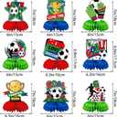 9pcs World Cup Soccer Decorations for Party 2026 Honeycomb Centerpieces Soccer Themed Table Decorations Sports Theme Birthday Supplies Merchandise Football Ornament Set Player Gift for Football Fan