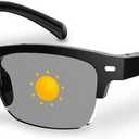 Smart Glasses, Open-Ear Sound Mic & Speakers, Smart Audio Polarized Sunglasses with Photochromic Lenses, IPX4 Waterproof, Voice Assistant, Unisex Bluetooth Glasses for Travel, Working & Driving