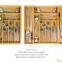 budu Silverware Drawer Organizer #19.7" Depth – Utensil Holder, Kitchen Drawer Organizers for Flatware, Cutlery – Perfect Utensil Organizer for Silverware & Other Kitchen Organization Tools & Storage