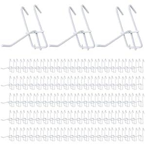 4 Inch Grid Wall Hooks, 100 Pcs Heavy Duty Gridwall Panel Hooks Store Garage Wall Mount Organizers Storage Grid Wall Display Hangers Gridwall Accessory for Retail, Craft Show, Home Setup (White)