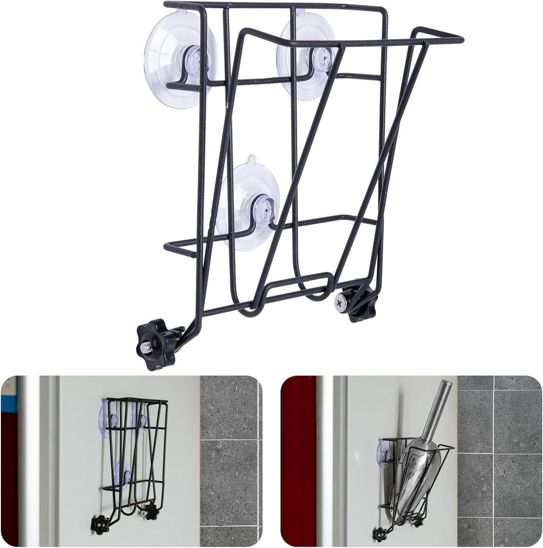 Ice Scoop Holder Foldable, Metal Heavy Duty Ice Maker Scoop Holder for Ice Maker Kitchen Freezer Bar Party Wedding, Large Capacity, Easy Clean (Standard)