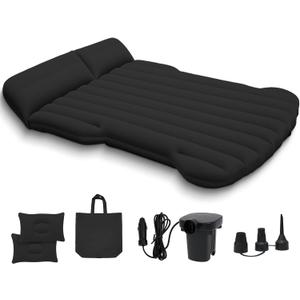 SUV Air Mattress, Car Air Mattress Compatible with Tesla Model Y, Camping Bed for Car Backseat, Inflatable Sleeping Pad with Pump, Truck Jeep Travel Bed for Camping Road Trip (Black)
