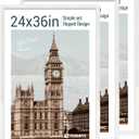 24x36 Poster Frame 3 Pack - White Woodgrain, Solid Wood Picture Frame, Wall Gallery Frame - Wall Hanging