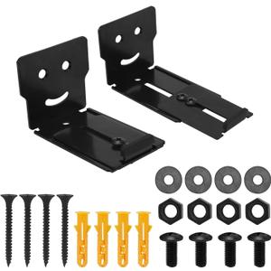 Penitue 2pcs Soundbar Wall Mount Bracket for Samsung, Bose, Vizio, LG, Sound Bar Stand Under TV Speaker Shelf Hold up to 110lbs, Depth Adjustable 3.15-4.7in Soundbar Mount Hardware Kit (Black)