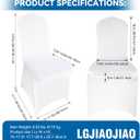 50 Pieces White Chair Covers - Versatile Stretch Polyester Spandex Dining Chair Slipcovers for Dining, Party, Wedding, Banquet, and More