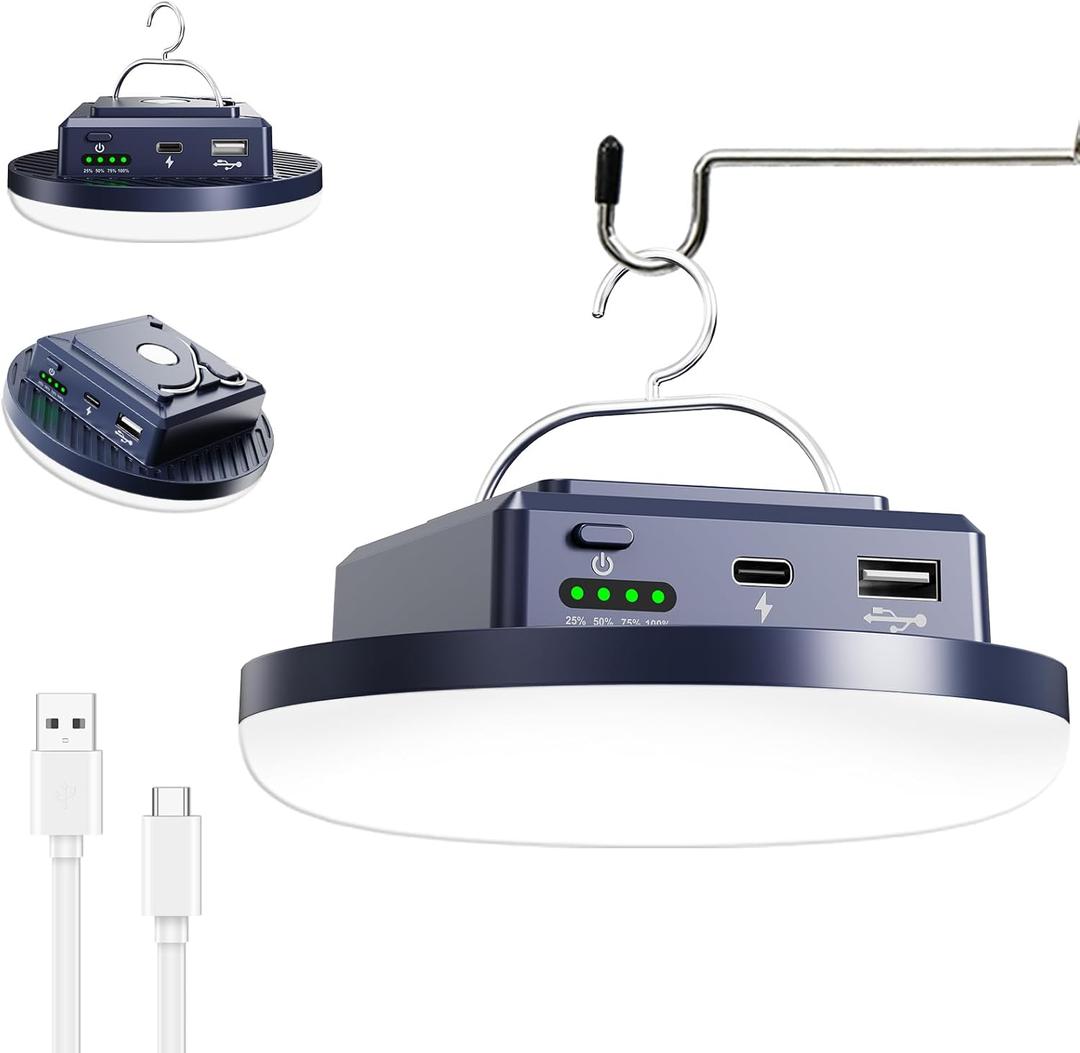 Camping Lights 13200 mAh 4500 Lumens 45W Portable Gear Power Outage USB Outdoor Rechargeable Magnetic Hanging Lantern Emergency Flashlight LED Canopy Tent Light