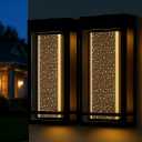 Myhaptim Dusk to Dawn Sensor Porch Lights, Crystal Bubble Exterior Lighting Fixtures, Modern Outdoor Wall Light, Outdoor Lighting Fixture for Porch, 2Pack