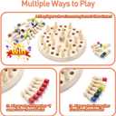 Wooden Memory Chess Matching Game: Large Family Board Games for Kids and Adults, Montessori Preschool Learning Educational Toy, Birthday Gift for Age 3 4 5 6 7 8+ Boy Girl