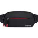 FGen Small Waterproof Waist Bag Unisex Waterproof Waist Bag Large Capacity Minimalist Casual Waist Bag for Daily Walking Running Jogging Hiking (A)