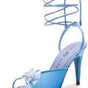 Katy Perry Women's The Vivvian Flower Sandal Heeled (7, Tranquil Blue)