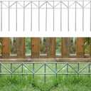10 Pack 32" L x 10" H Animal Barrier Fence, No Dig Fence Patented Product, 5.5mm Galvanized Stakes with 2.1" Spacing, Anti Digging for Dogs Outdoor Yard Patio, Total 26.6Ft(L) X 10in(H) Silver