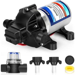 High-End RV 2088-554-144/2088-403-144 Fresh Water Pump,12v Diaphragm pump,12v 3.5 Gallons per Minute,45 psi,1/2 npt Connection,No Noise,Includes Detachable Filters!