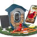 Smart Bird Feeder with Camera, 2K HD AI Identify Birds Species, Bird Watching Camera with Solar Panel, Gift for Mom Dad Birdlovers (Wave Blue)
