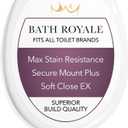 Bath Royale Soft Close Toilet Seat Round with Lid BR500-00 White, Comfortable, Durable, Sturdy, Stain-Resistant and Easy to Clean, Fits All Toilet Brands, Executive Series