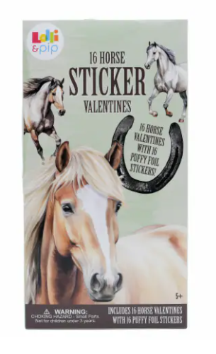 Lolli & Pip™ Horses Sticker Valentines Day Cards, 2 Pack