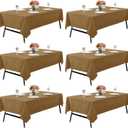 6-Pack 60x102 inch Coffee Table Cloths, Solid Stain and Wrinkle Resistant Oblong Tablecloth, Premium Plain Weave Polyester Fabric Rectangle Table Linen Covers for Hotel, Wedding