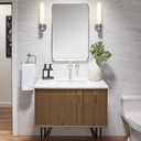 Kohler 26052-BNL Essential Rectangular Bathroom Mirrors, Bathroom Mirrors for Over Sink, 22 in. W x 34 in. H, Brushed Nickel
