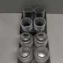 Set of 8 Ribbed Glassware,4 Highball Glasses 14oz & 4 Rocks Drinking Glasses 9oz, Clear, Origami Style, Fluted Design, for Milk, Water, Cocktail, Juice, Beer, ToothBrush Cup, Gift