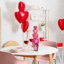 Yousoontic Valentine's Day Heart Wooden Table Decor Centerpieces Valentines Tabletop Heart Wood Block Sign Pot Red Pink for Valentine Wedding Anniversary Home Table Shelf Desk Mantel Party Decorations