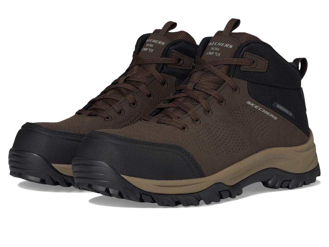 Skechers Men's Relment - Erett Comp Toe, Brown, 8, Medium