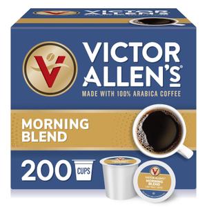Victor Allen's Coffee Morning Blend, Light Roast, 200 Count, Single Serve Coffee Pods for Keurig K-Cup Brewers (EXP 03/27/28)