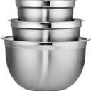 Chicago Metallic Stainless Steel Bowls, Versatile Nesting Mixing Bowls for Every Kitchen Task, Set of 3