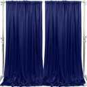 10x10FT Photo Stage Backdrop 2 Panels Curtains Drapes for Photography and Party (Navy Blue)