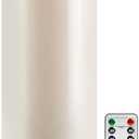 Raycare 4'' X 10'' Large Waterproof Outdoor Flameless Candle, Battery Operated LED Candles with Remote Control and Timer, Electric Fake Plastic Pillar Candles, Ivory