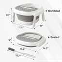Collapsible Foot Bath Tub with Long Handle Foot Brush, Foldable Foot Soaking Tub with Insulated Lid & Sturdy Support Frame, Pedicure Foot Spa Basin for Men Women Home Travel (Gray)