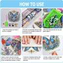 Koikify Diamond Painting Tabletop Ornament, DIY Crystal Diamond Art Kit with Blue Floral Butterfly, Stand Up Gem Painting Craft for Home & Office Decor (9.45 x 9.09 Inch/24 x 23.1 cm)